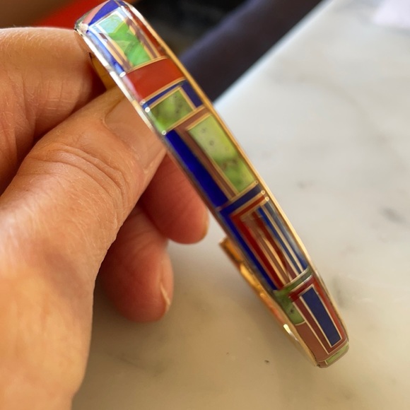 Vintage 14K Zuni Gold Multistone Walley Bracelet - Picture 9 of 16